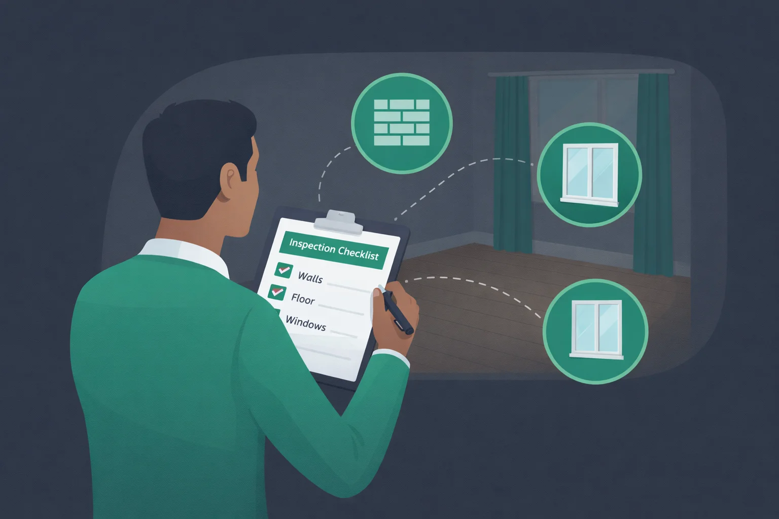 Inspection d'un appartement avec une checklist d'état des lieux