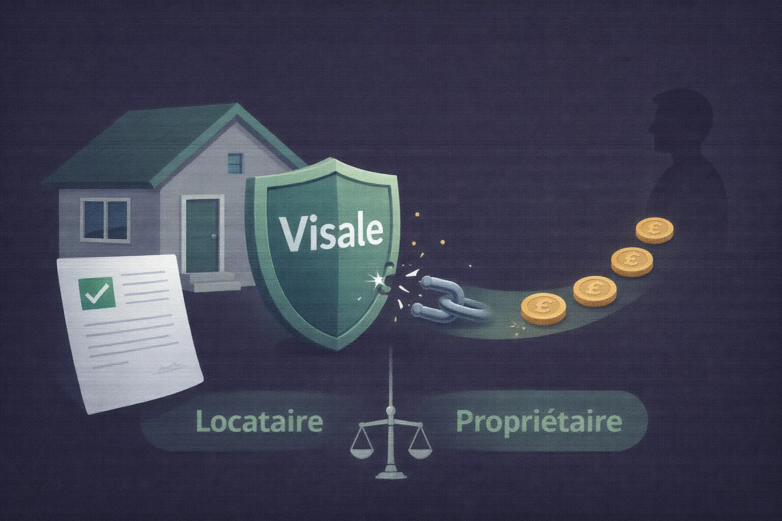 Bouclier protecteur Visale avec maison et documents de garantie